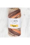 Loren Happy Batik %100 Akrilik RH007 Kahve Ebruli