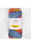 Loren Happy Batik %100 Akrilik RH001 Mavi Hardal Ebruli