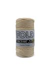 Fold Simli Polyester Makrome İpi No:3 Krem  028 1 Mm - 100 gr - 115 M Supla Ip Çanta Ipi