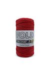 Fold Simli Polyester Makrome İpi No:3 100 Kırmızı 1 Mm - 100 gr - 115 M Supla Ip Çanta Ipi